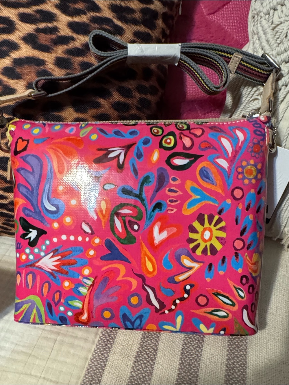 Consuela Ceci Downtown Pink Multicolor Floral-Print Crossbody Bag - Picture 2 of 5
